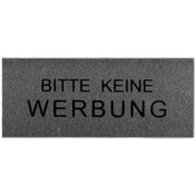 ALU-SCHILD "KEINE WERBUNG" Alu-Schilder Hinweise SEILFLECHTER Tauwerk GmbH 