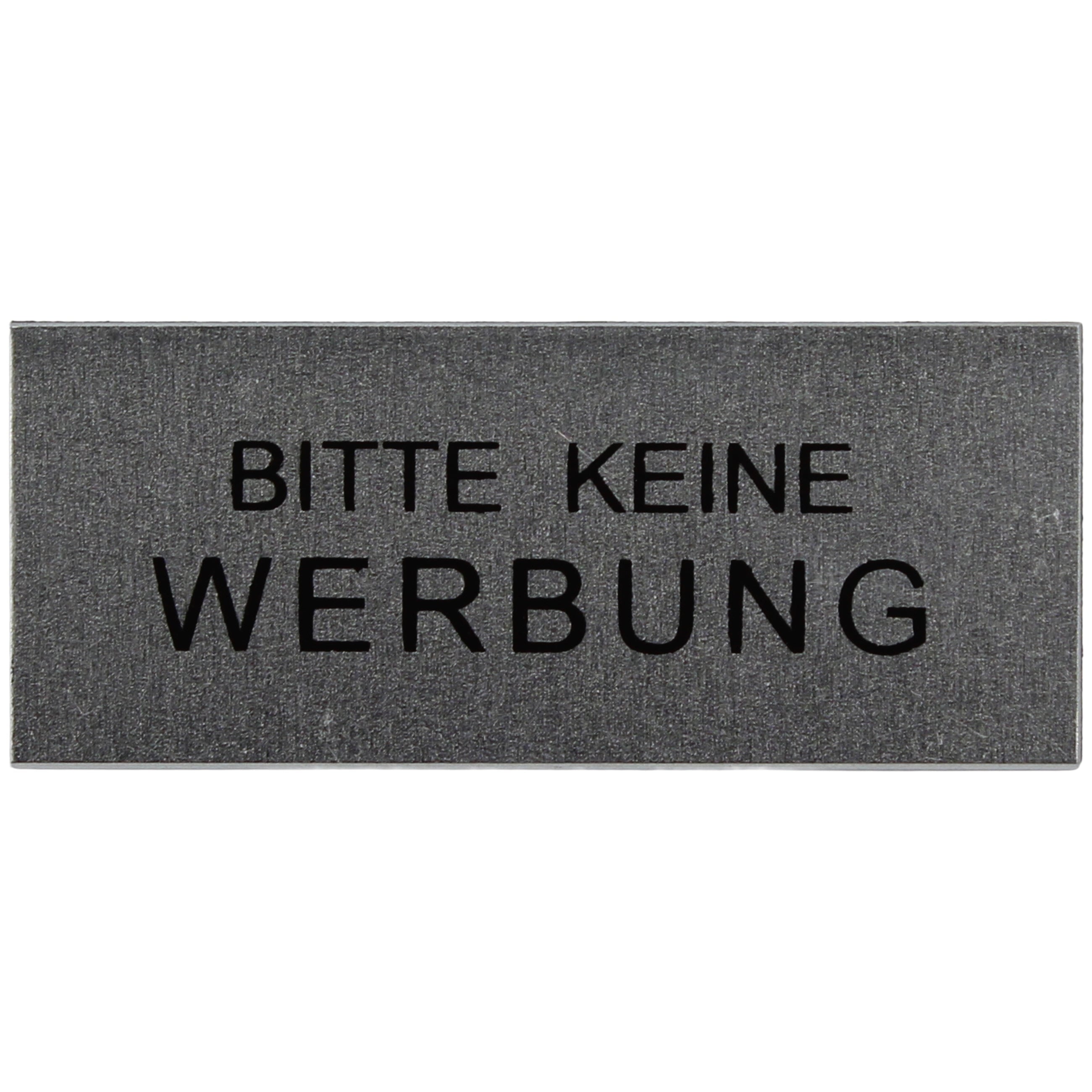 ALU-SCHILD "KEINE WERBUNG" Alu-Schilder Hinweise SEILFLECHTER Tauwerk GmbH 
