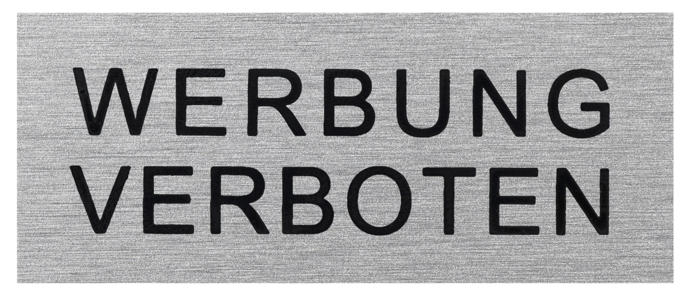 ALU-SCHILD "WERBUNG VERBOTEN" Alu-Schilder Hinweise SEILFLECHTER Tauwerk GmbH 