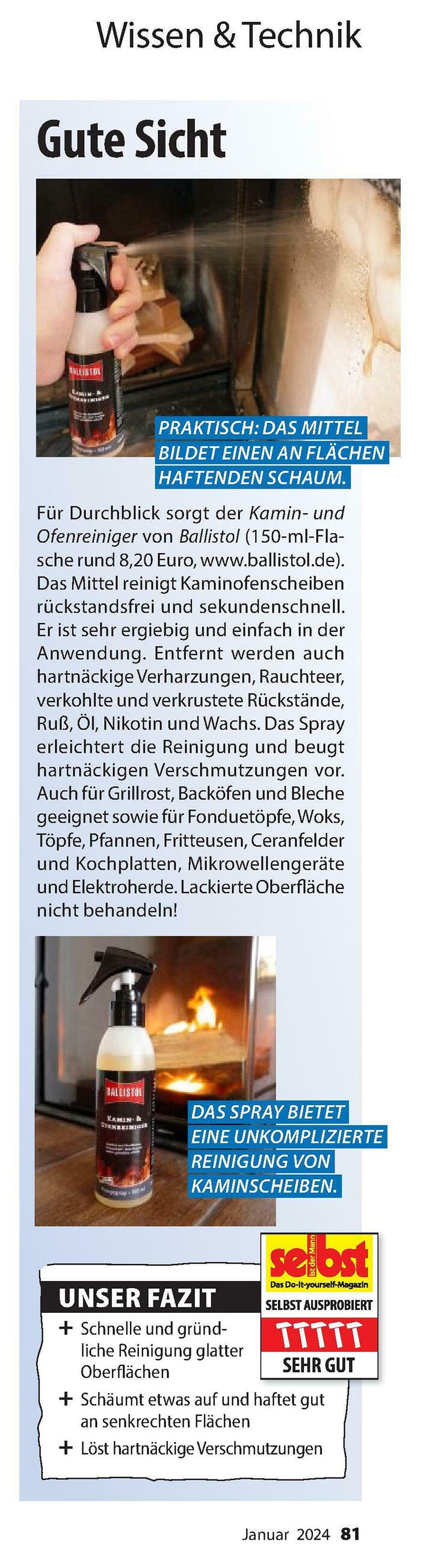 Ballistol Kamin- und Ofenreiniger Kamofix | Spray Reinigungsmittel Ballistol 