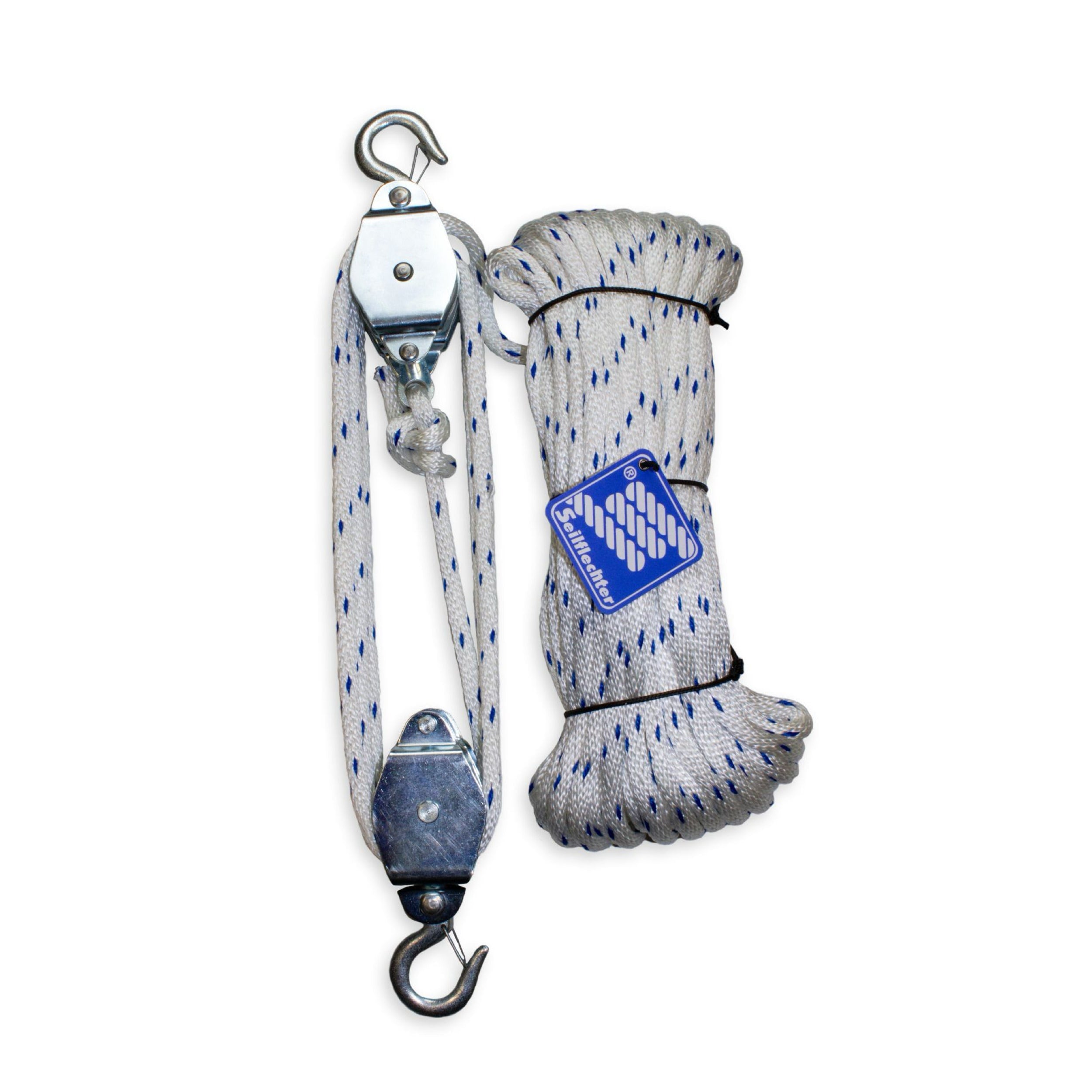 Flaschenzug komplett mit Seil Flaschenzüge Seilflechter 