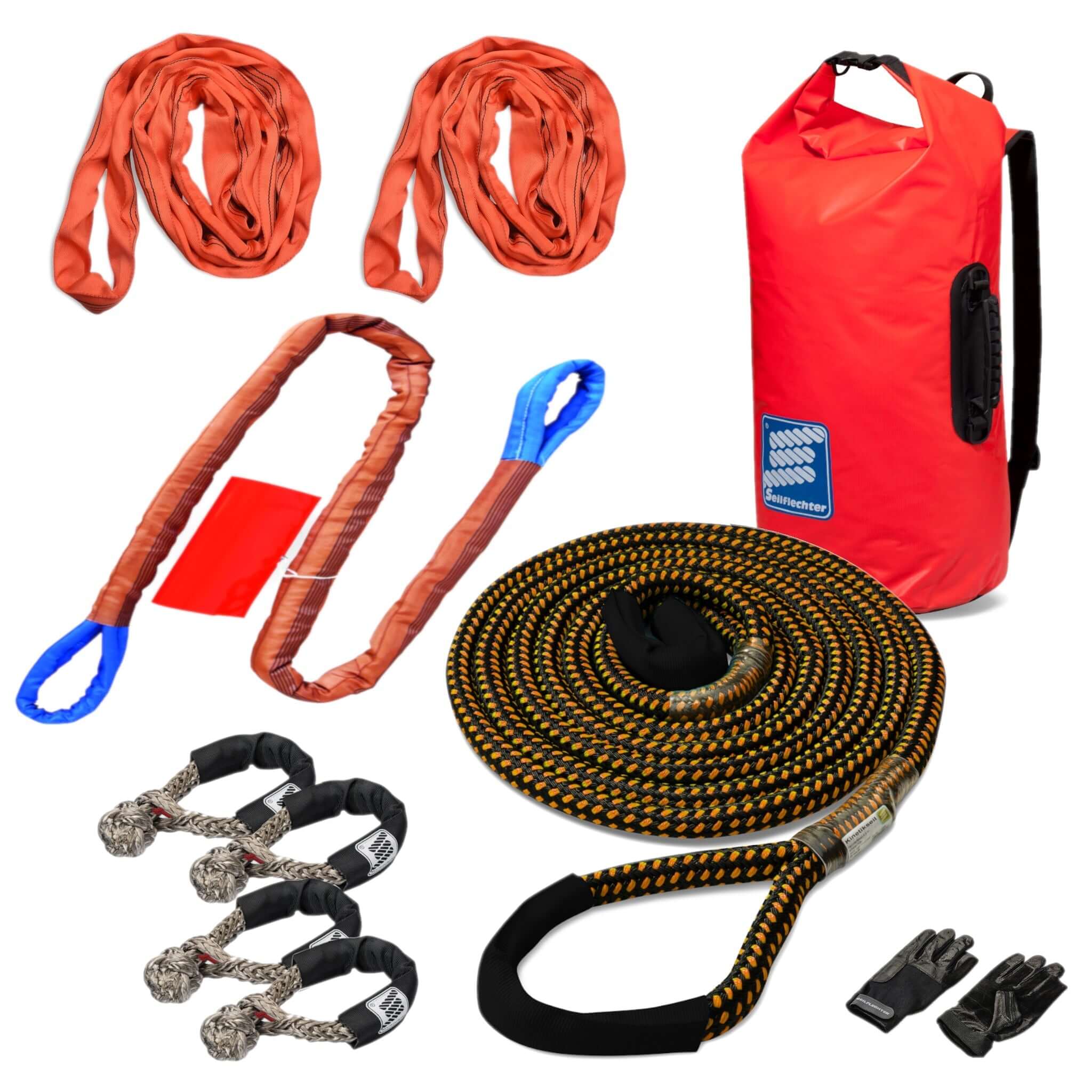Komplettes Bergeset für Expeditionsfahrzeuge ohne Winde bis 10,5t Bergesets & Bergegurte Seilflechter 