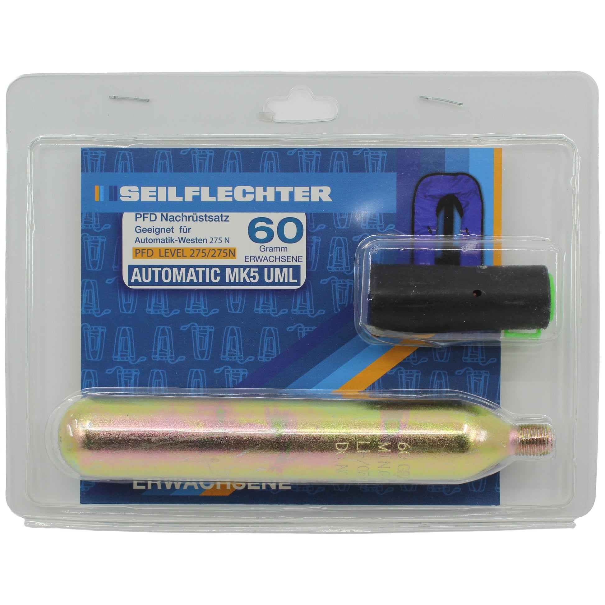 NACHFÜLLKIT FÜR AUTOMATIKWESTE 275 N, 60 GRAMM Nachfüll-Sets SEILFLECHTER Tauwerk GmbH 