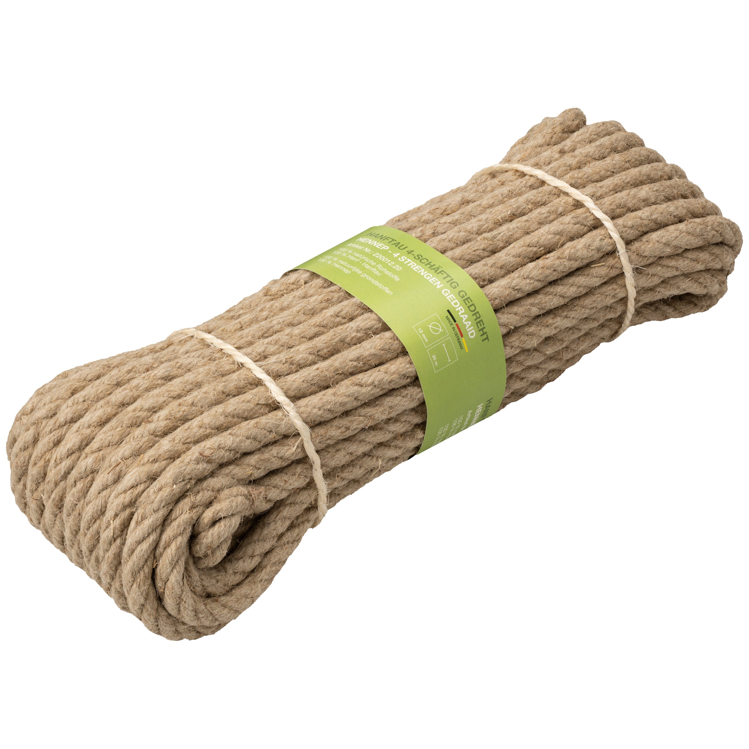 Natur-Hanfseil gedreht Hanfseile Seilflechter 12 Millimeter 20 Meter 