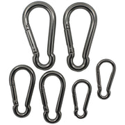 NIRO-KARABINER-SET OFFENE AUGE, JE 2 STÜCK 60x6, 80x8, 100x10 MM Karabiner SEILFLECHTER Tauwerk GmbH 