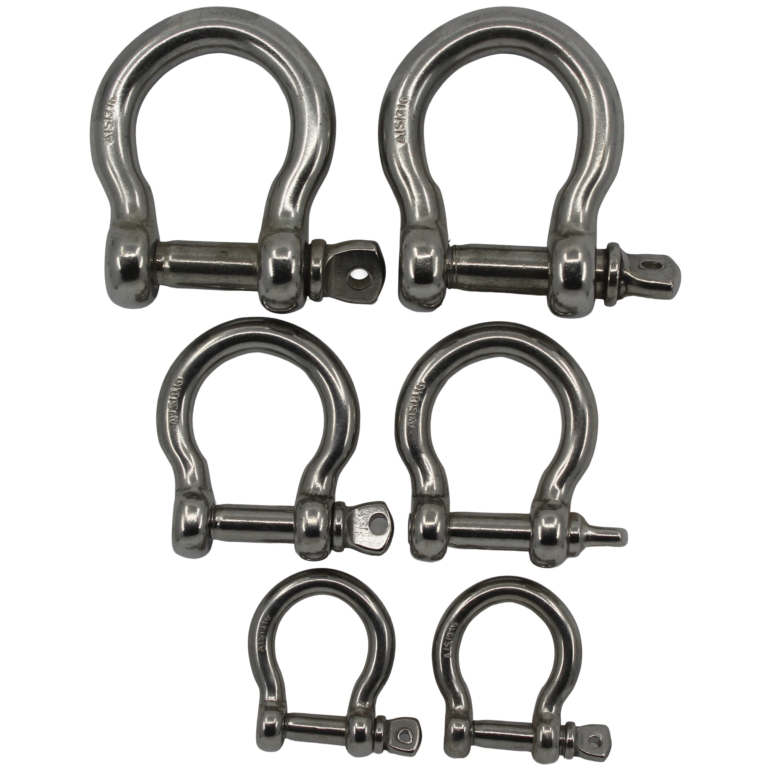 NIROSCHÄKEL-SET RUND GESCHW.; JE 2 STÜCK 6 MM, 8 MM, 10 MM Schäkel SEILFLECHTER Tauwerk GmbH 