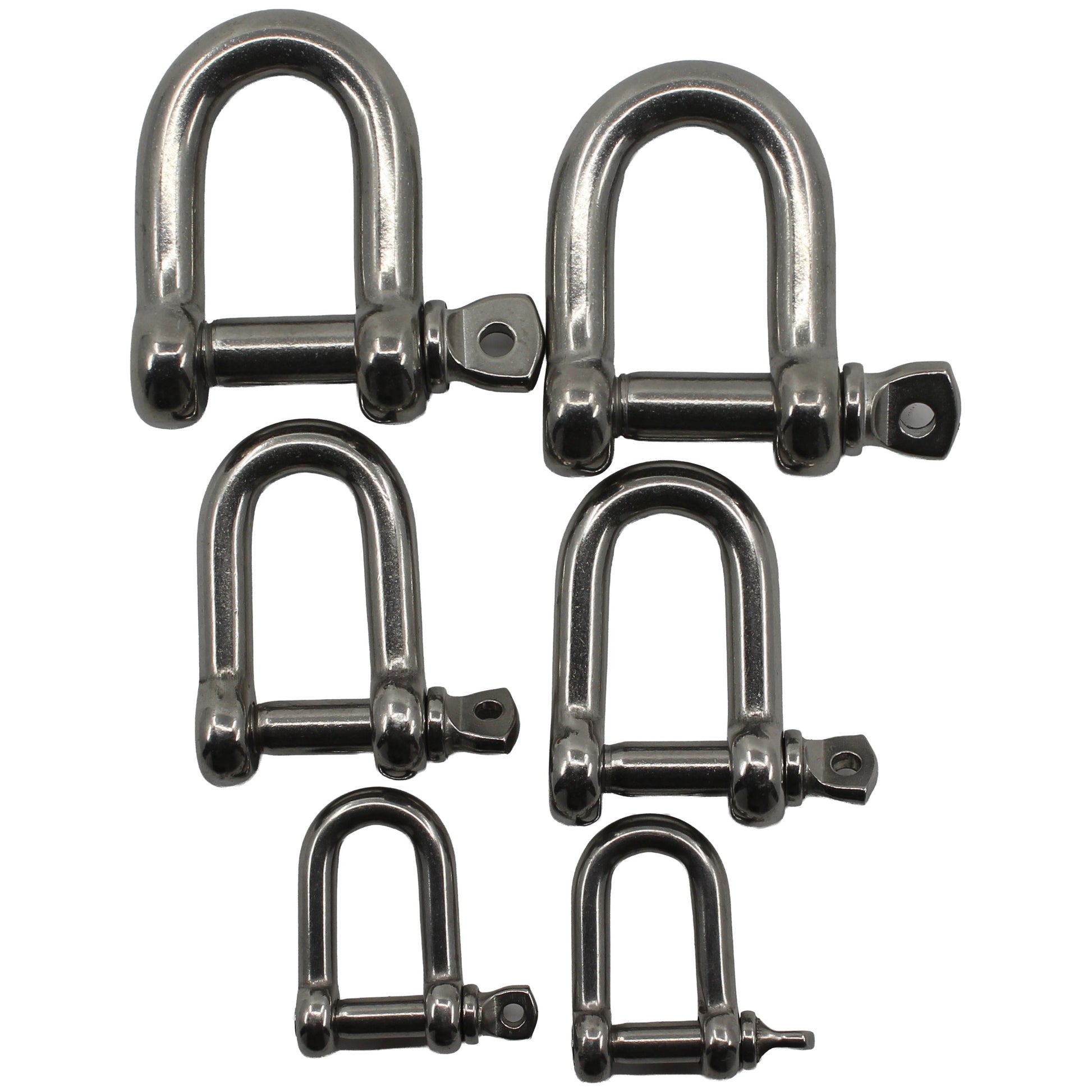 NIROSCHÄKEL-SET RUND KURZ JE 2 STÜCK 6 MM, 8 MM, 10 MM Schäkel SEILFLECHTER Tauwerk GmbH 