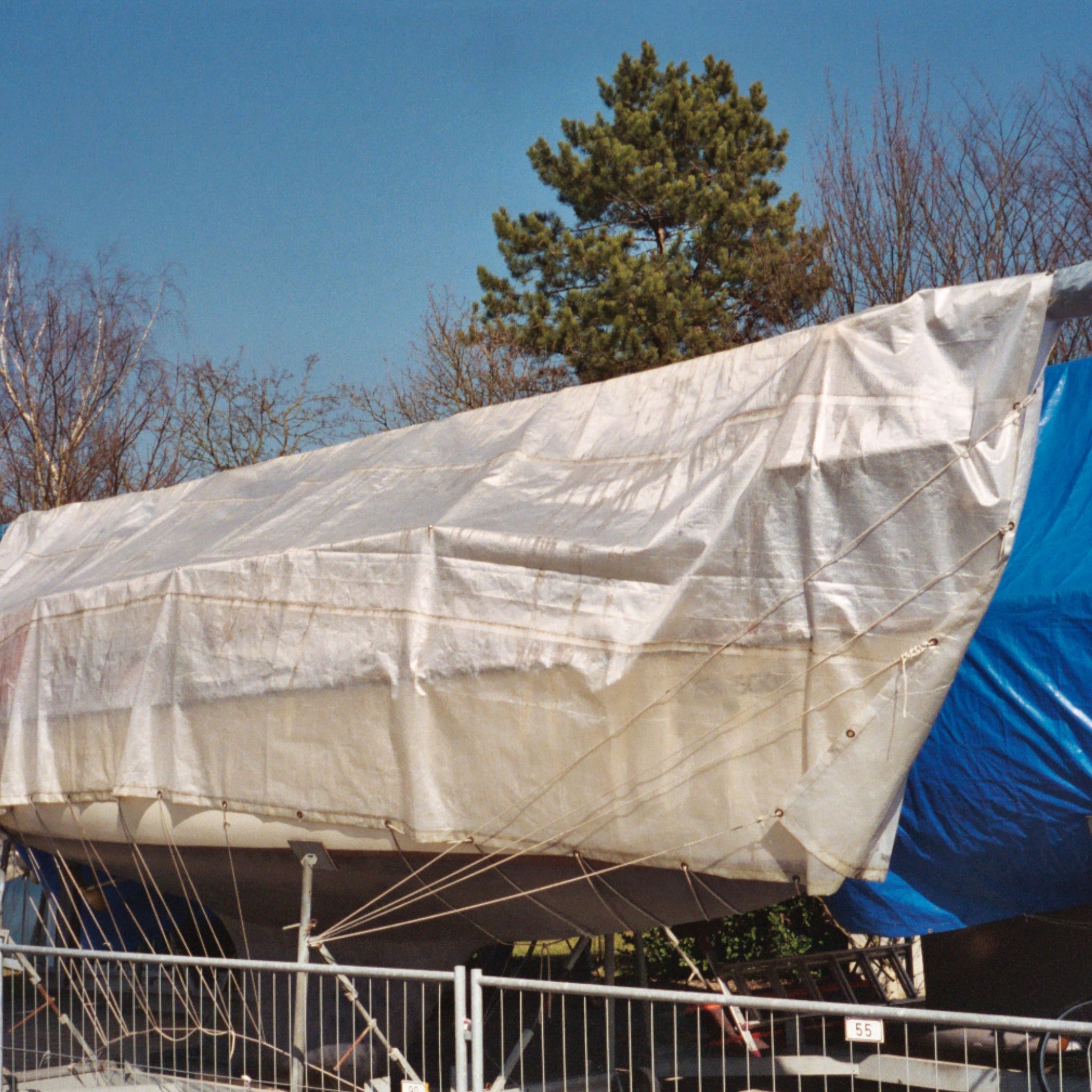 Polyband-Rechteck-Bootsplane / Abdeckplane weiß 150 g/qm Zubehör Seilflechter 