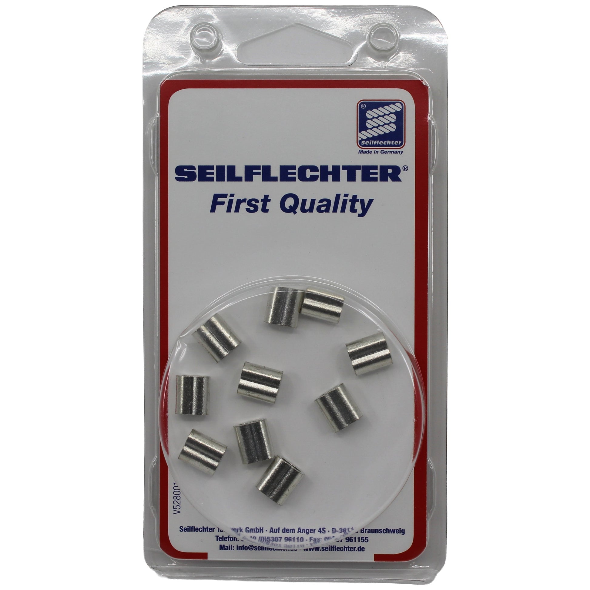 PRESSHÜLSE KUPFER VERZ. 2,5 MM, 1 STCK = 10 HÜLSEN Presshülsen SEILFLECHTER Tauwerk GmbH 