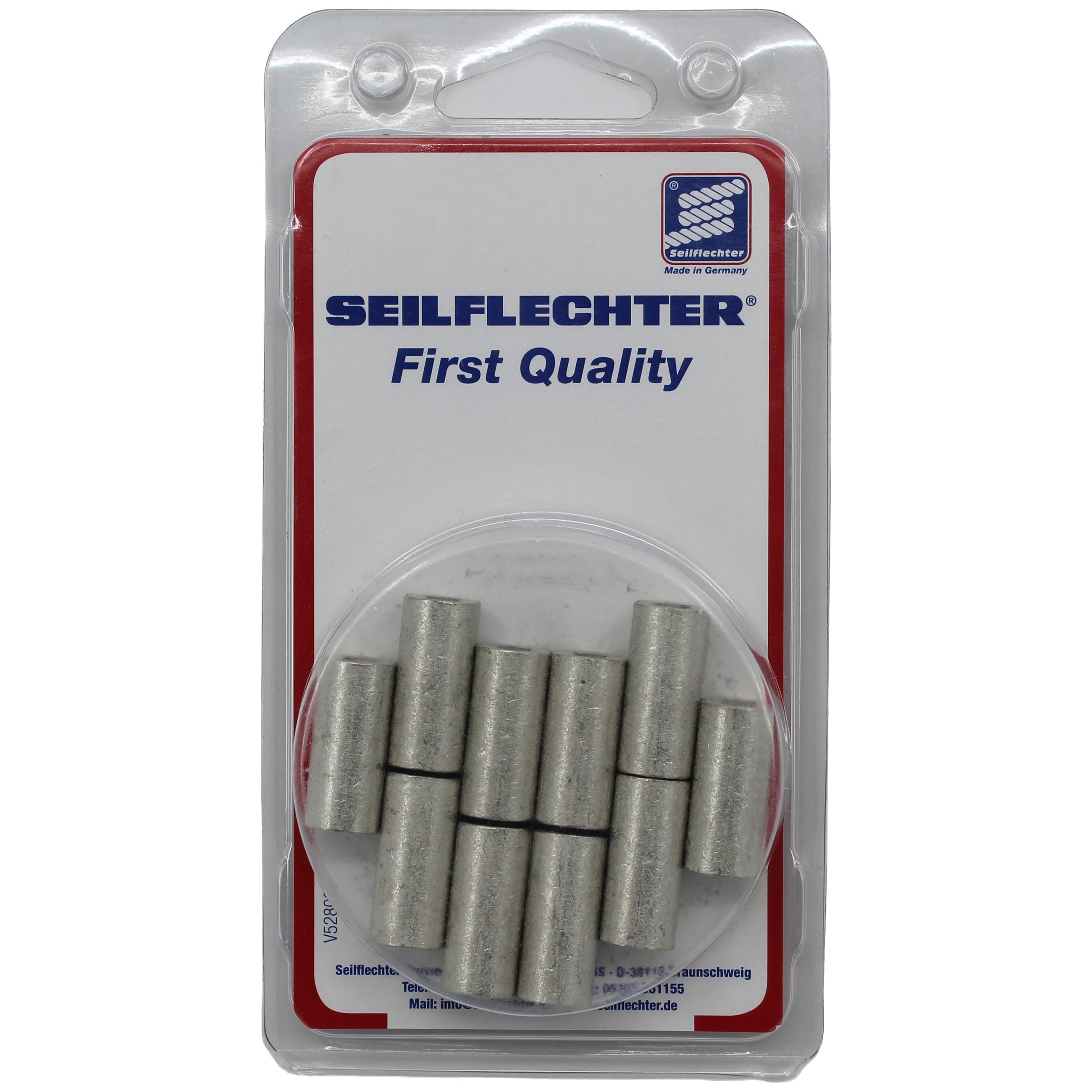 PRESSHÜLSE KUPFER VERZ. 5,0 MM, 1 STCK = 10 HÜLSEN Presshülsen SEILFLECHTER Tauwerk GmbH 
