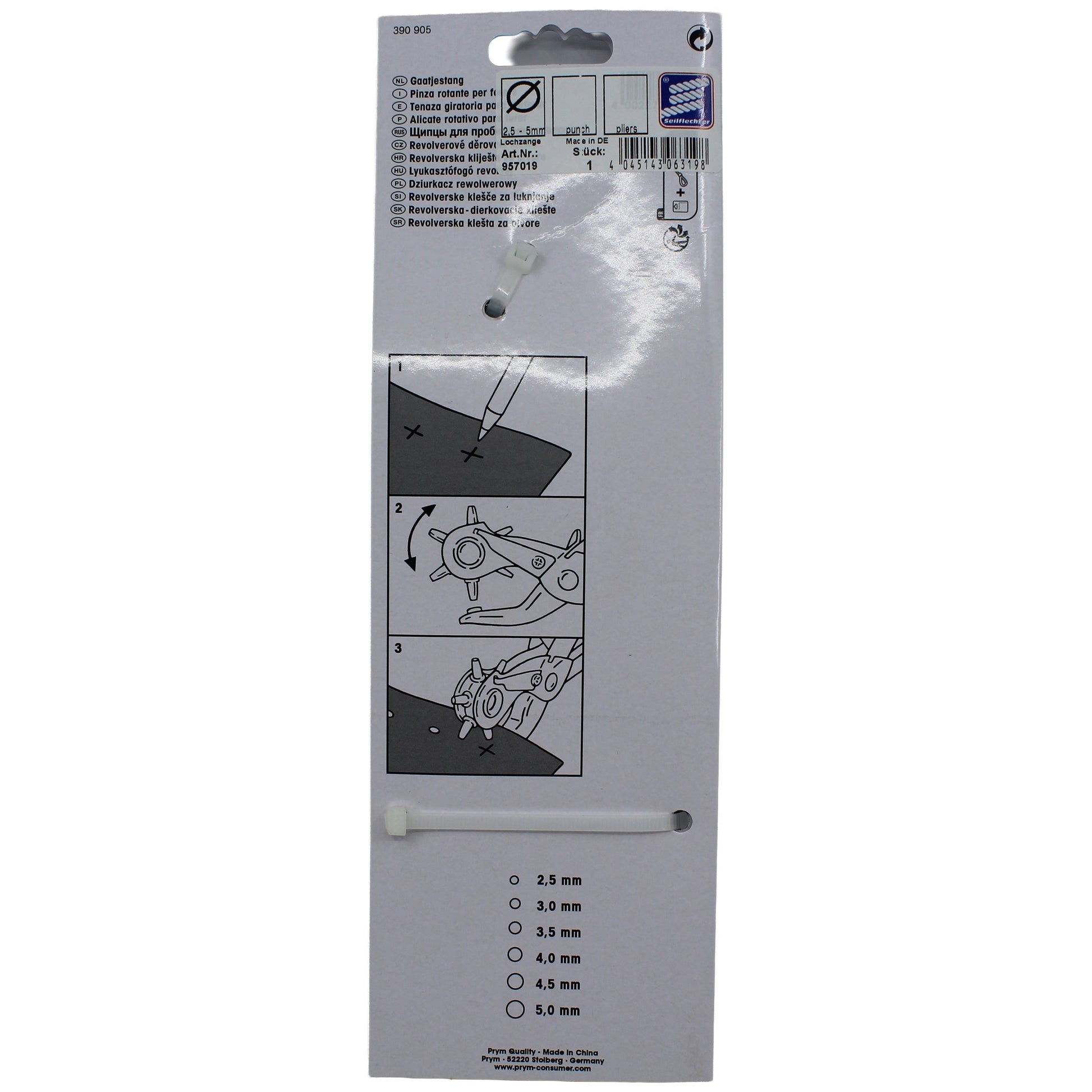 REVOLVER-LOCHZANGE MIT DREHTELLER Revolver-Lochzange PRYM 