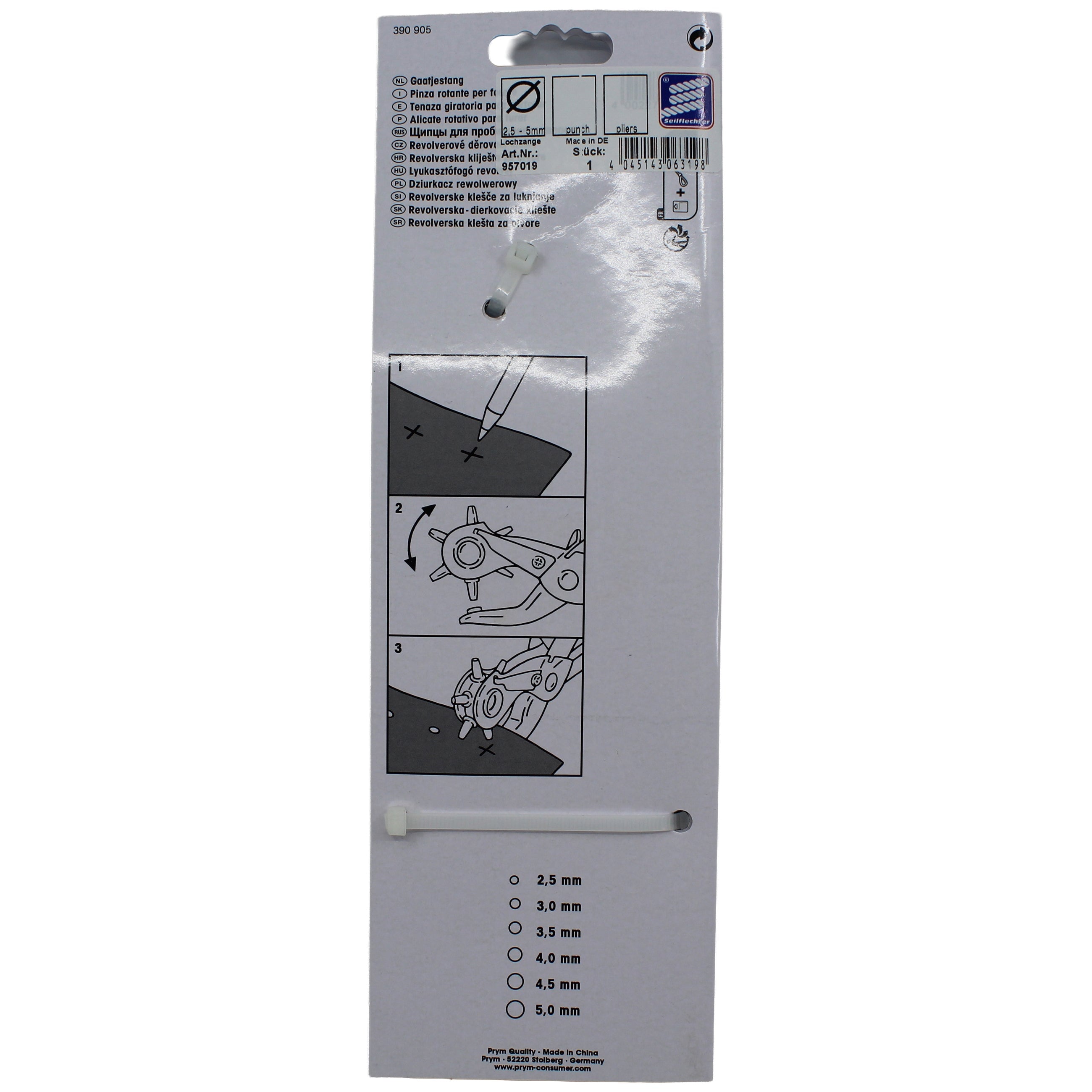 REVOLVER-LOCHZANGE MIT DREHTELLER Revolver-Lochzange PRYM 