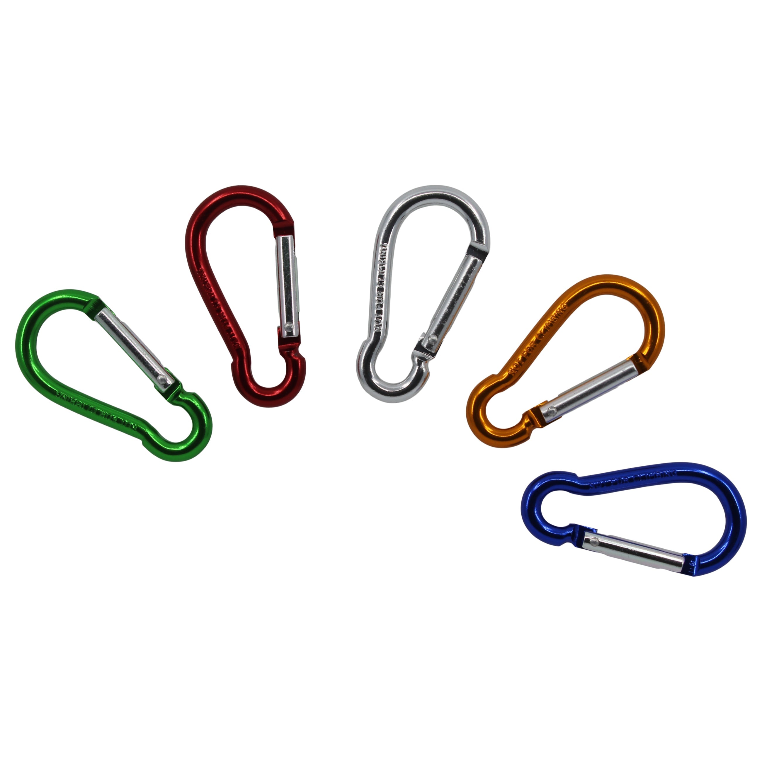 Schlüsselanhänger Alu-Karabinerhaken | Farbig gemischt Zubehör Seilflechter 60 x 6 mm ohne Schlüsselring 