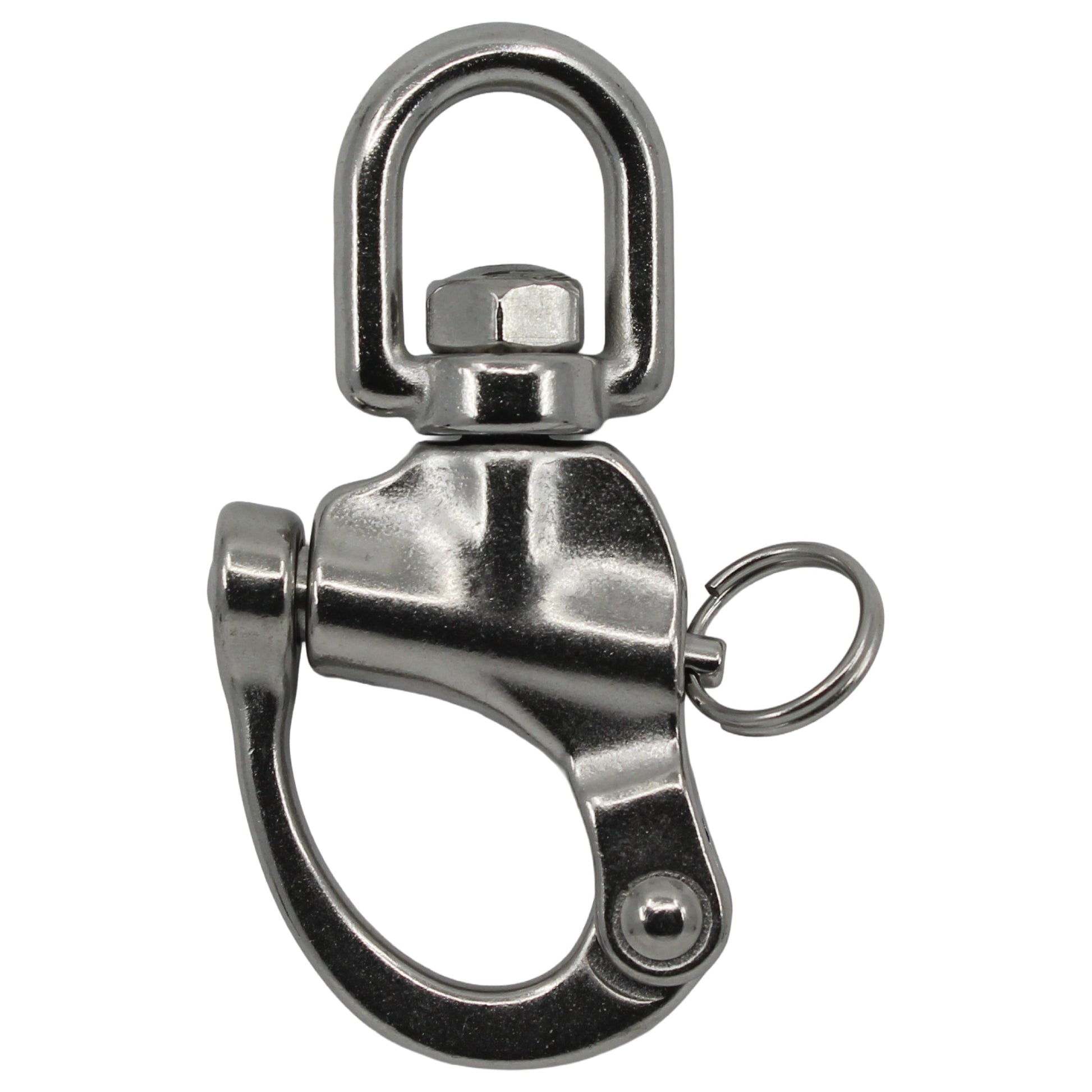 Schnappschäkel / Fallschäkel V4A / AISI 316 Edelstahl Schäkel SEILFLECHTER Tauwerk GmbH A 42mm / D 16mm 