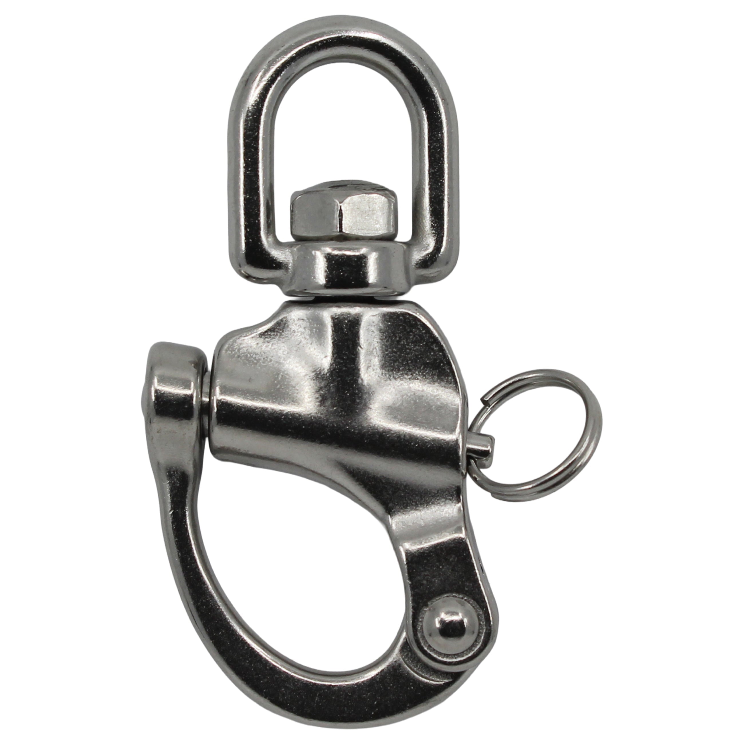 Schnappschäkel / Fallschäkel V4A / AISI 316 Edelstahl Schäkel SEILFLECHTER Tauwerk GmbH A 42mm / D 16mm 