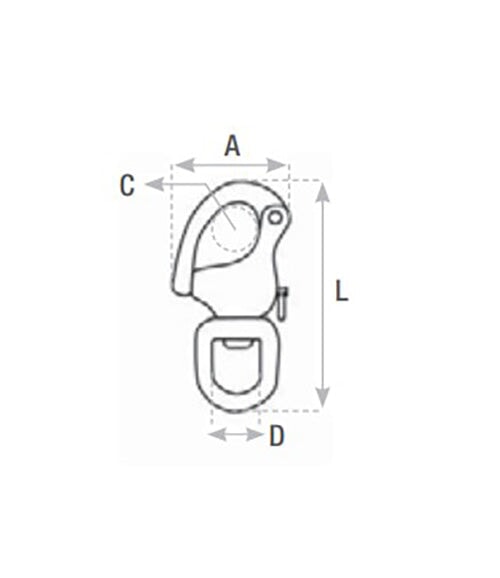 Schnappschäkel mit Wirbelauge AISI 316 Schäkel Seilflechter Tauwerk GmbH 