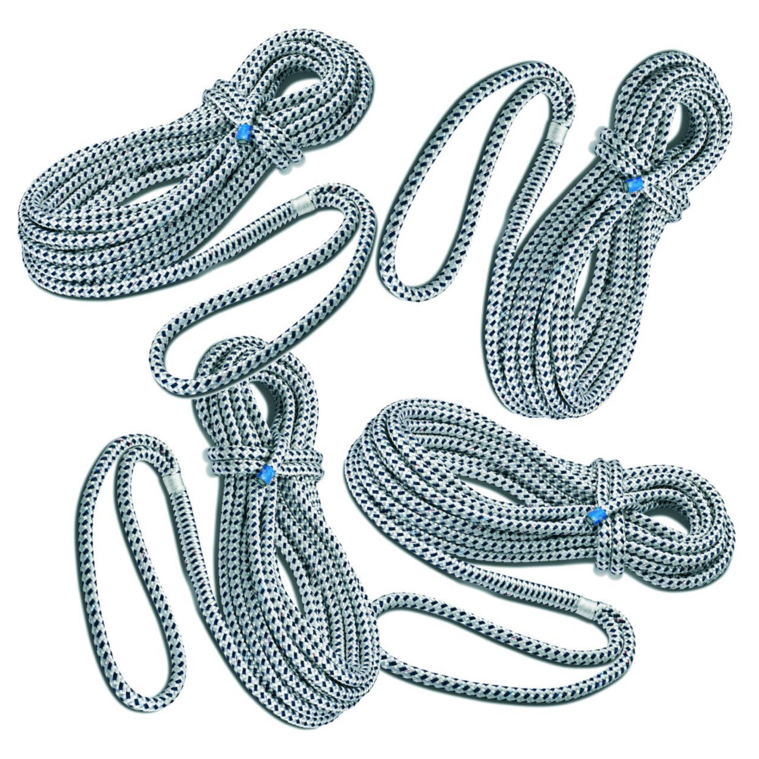 Set mit 4 Taifun®-Festmachern weiß/schwarz Festmacher Seilflechter 