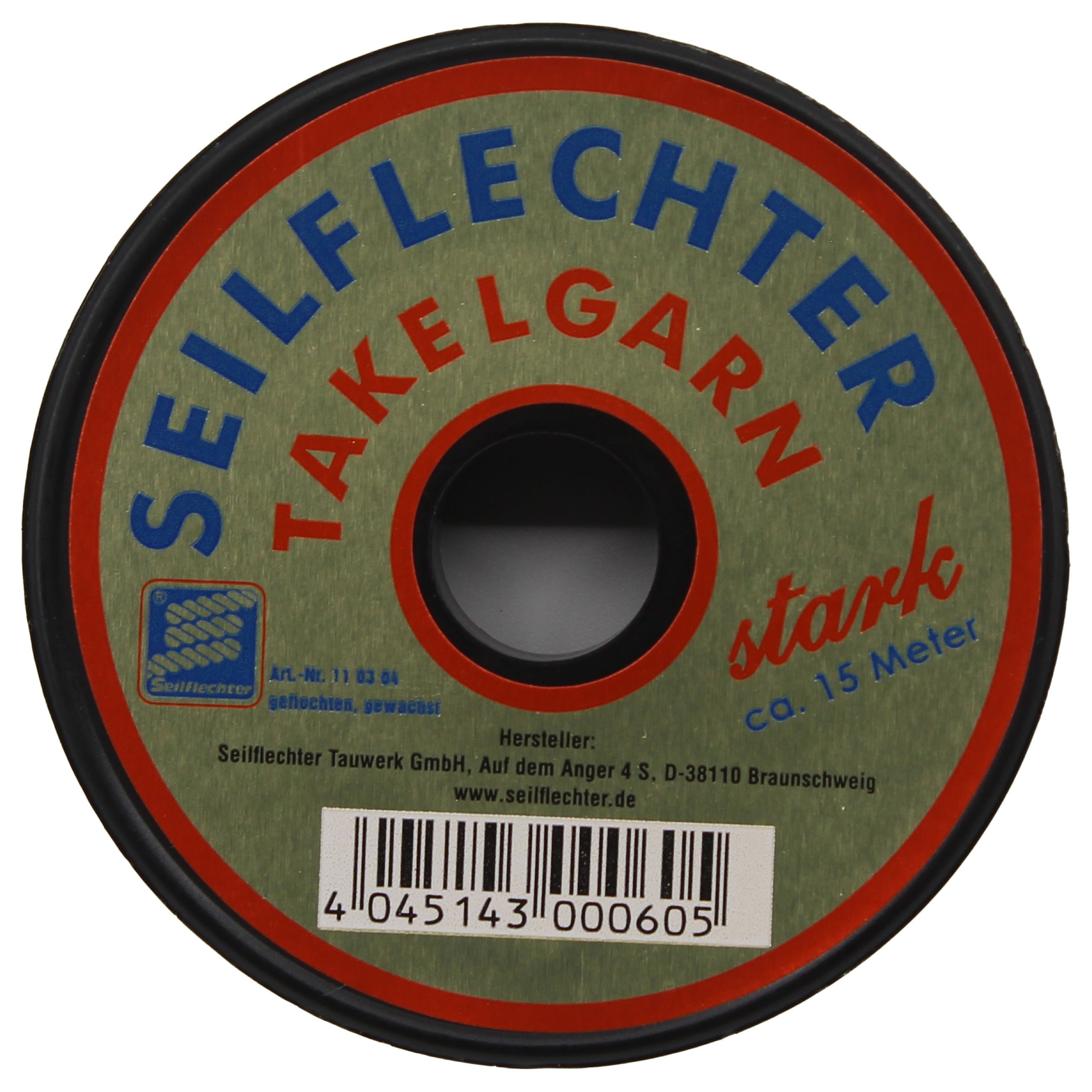 TAKELGARN, GEFLOCHTEN, GEWACHST "STARK", 15 M, Ø1,8 MM, WEISS Takelgarne SEILFLECHTER Tauwerk GmbH 