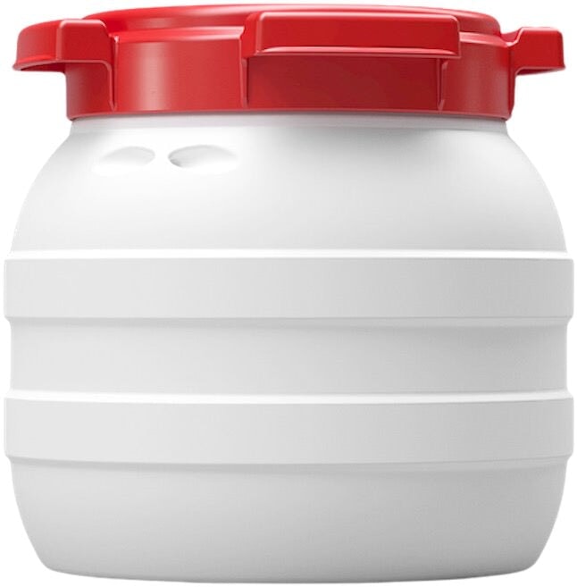WEITHALSFASS MIT SCHRAUBDECKEL, 3,6 L weiß/rot Aufbewahrung SEILFLECHTER Tauwerk GmbH 