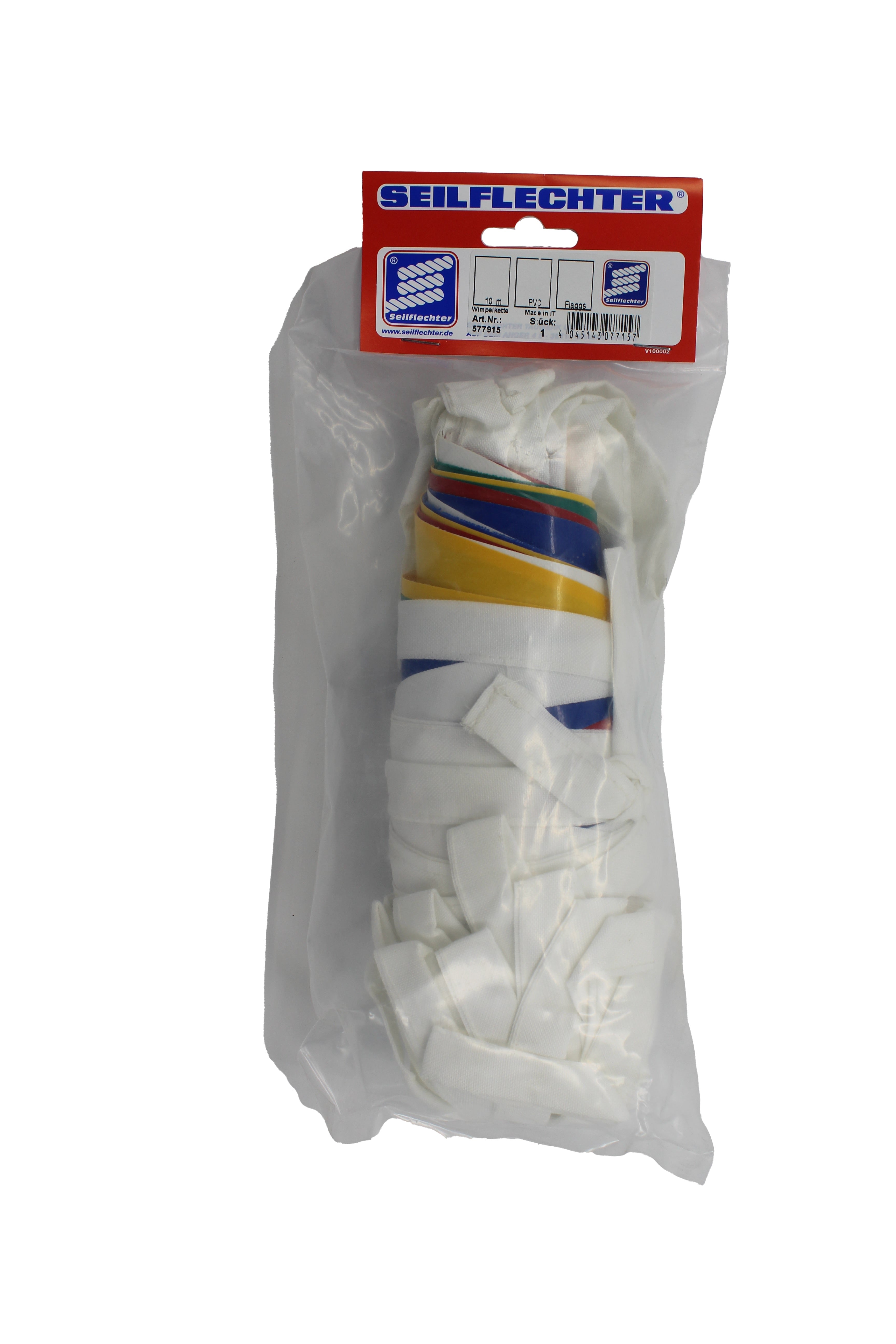 WIMPELKETTE FARBIG PVC FÜR DEKOZWECKE - 10 M LANG Wimpelketten SEILFLECHTER Tauwerk GmbH 