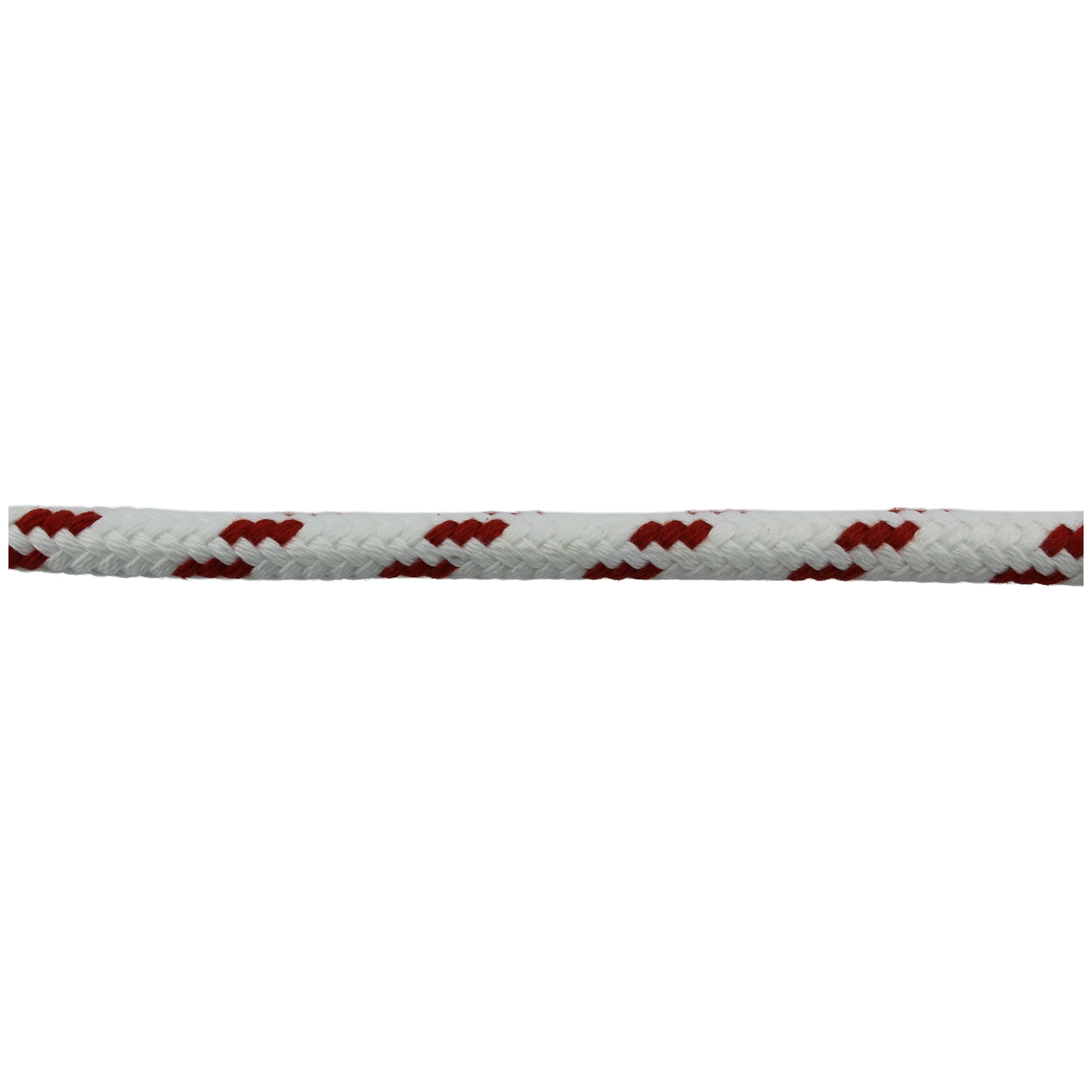 YACHT SCHOT 16-FACH GEFL.12 MM, WEIß TUPFEN ROT, METERWARE, Yacht Schoten SEILFLECHTER Tauwerk GmbH 