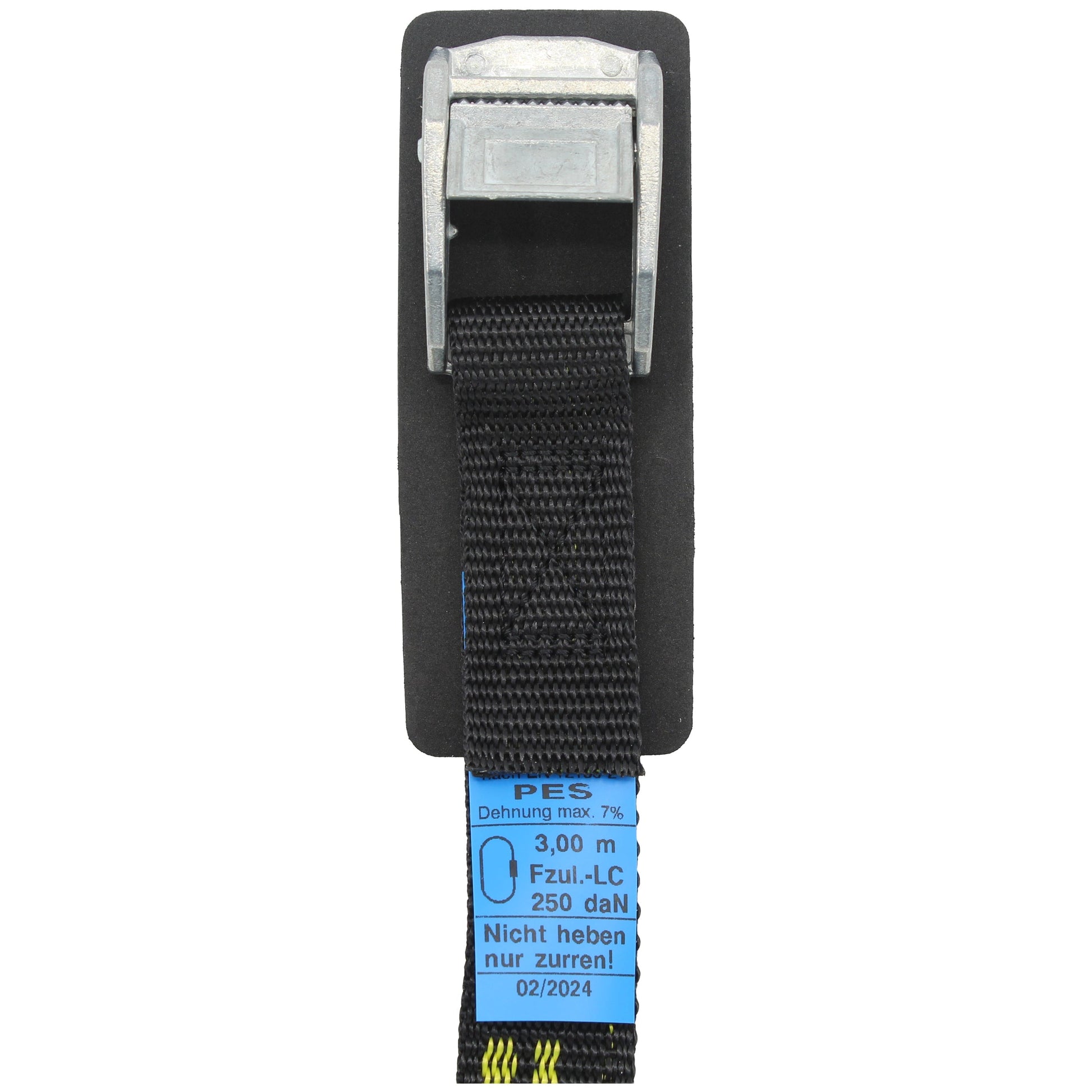 ZURRGURT "DER PREISWERTE" MIT UNTERLAGE, einteilig, 25 mm, Länge = 3 M Zurrgurte SEILFLECHTER Tauwerk GmbH 