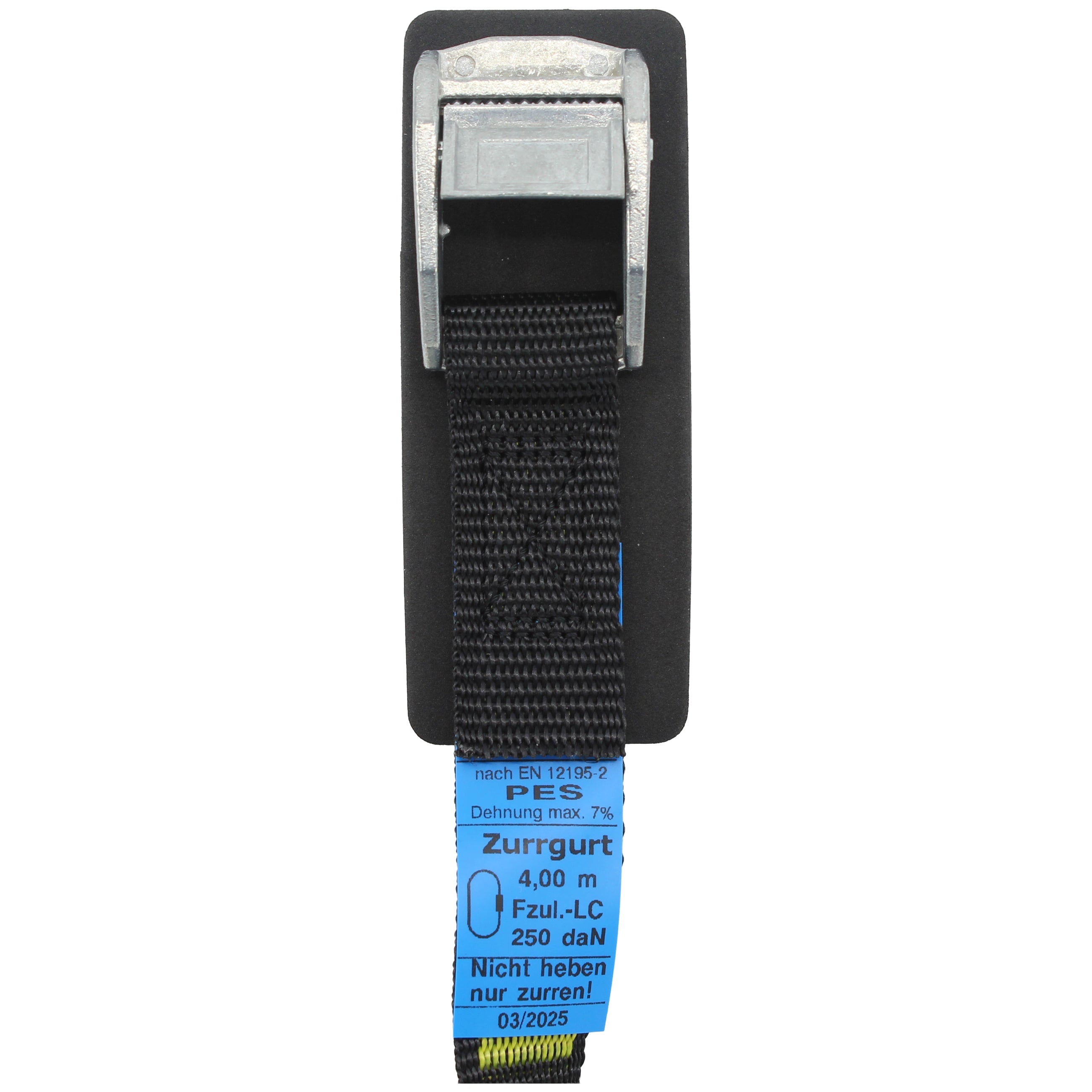ZURRGURT "DER PREISWERTE" MIT UNTERLAGE, einteilig, 25 mm, Länge = 4 M Zurrgurte SEILFLECHTER Tauwerk GmbH 